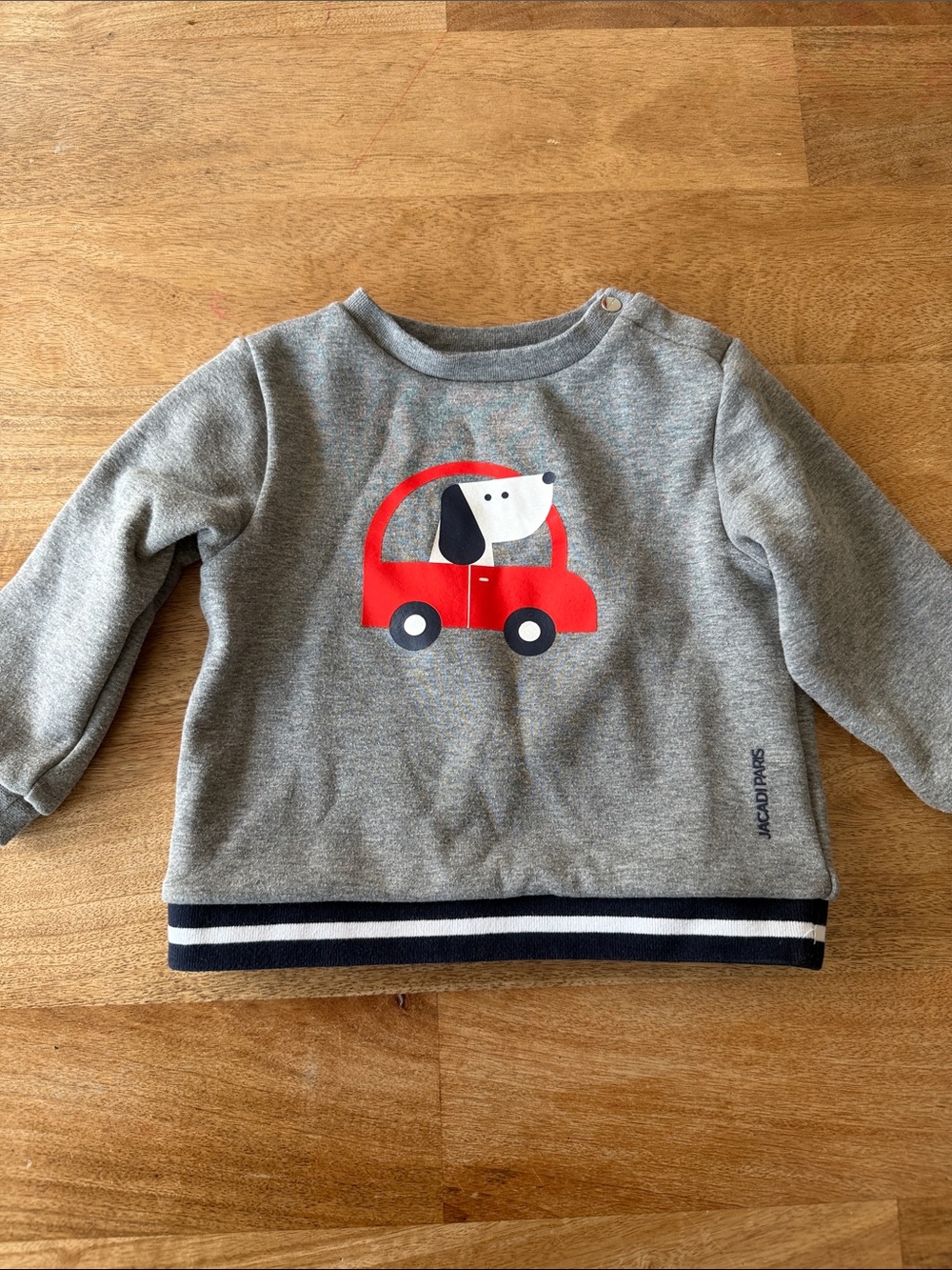 Jacadi Grey Sweatshirt with Red and Navy Graphic
